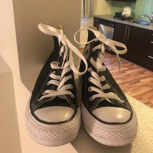 ONLY WORN ONCE - Black High-top Converse